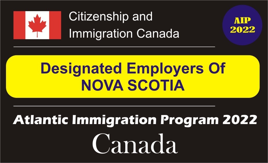 DESIGNATED EMPLOYERS OF NOVA SCOTIA FOR AIP 2022